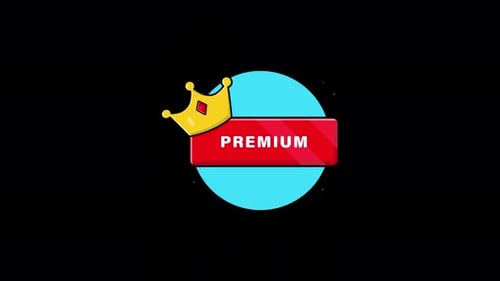 Animated Premium Badge Label with Crown Design