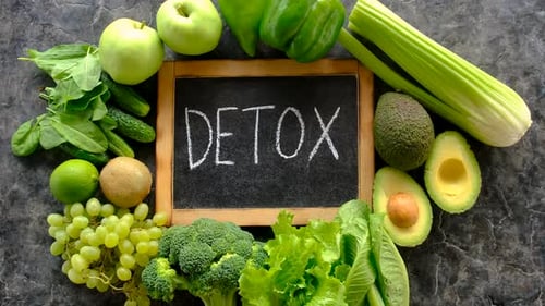 Green Foods for Detox Selective Focus