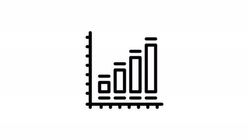 Minimalist Animated Line Bar Graph Icon