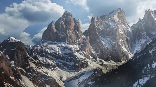 Mountain Landscape - Time-Lapse Majesty of the Dolomites, Italy's Alpine Splendor