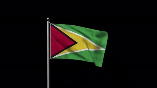 Flagge Guyanas 4K Alpha