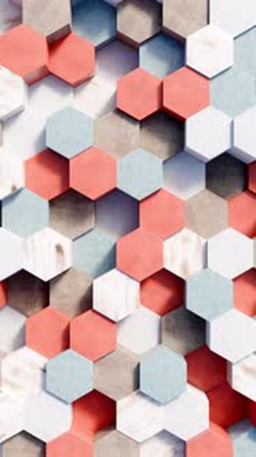 3d Animated Background of Hexagons in a Loop Satisfying Video