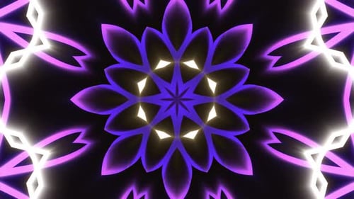 Hypnotic Glowing Geometric Kaleidoscope Loop