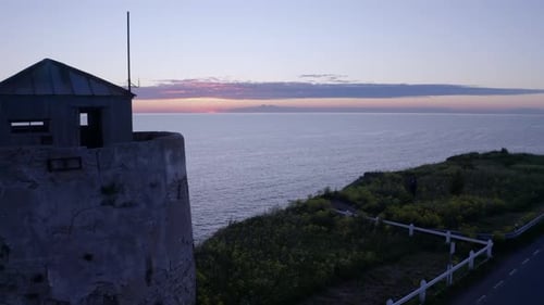 Light House and Baltic Sea Landscape in Summer time,