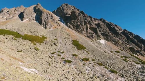 Rocky Alps Mountains Valley Tourism Background