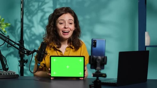 Upbeat Technology Specialist at Home Holding Newly Launched Green Screen Tablet