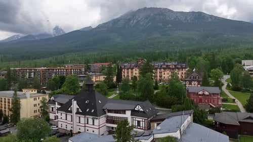 Aerial view of Stary Smokovec in Slovakia
