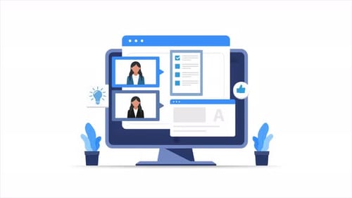 Flat Design Computer Interface Animation