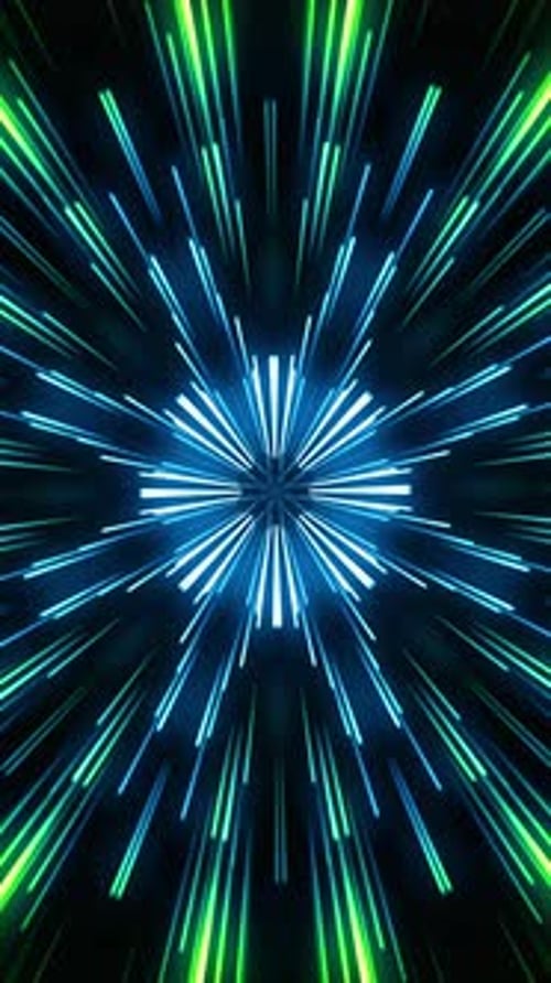 Motion graphic 4K seamless loop of flying into digital technologic tunnel. Vertical video