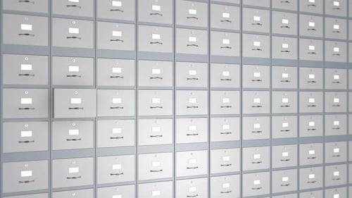 3D Rendered Metallic Vault: A Futuristic File Cabinet for Secure Business Data Storage