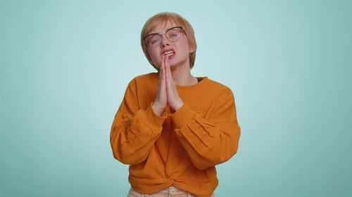 Young Adult Pleading, Requesting a Favor