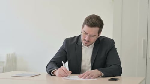 Professional Man Working at Office Desk