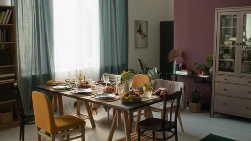 Laid Table Ready for Family or Friends