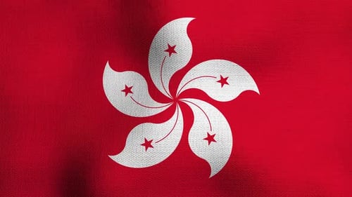 Waving Hong Kong Flag Seamless Loop Animation