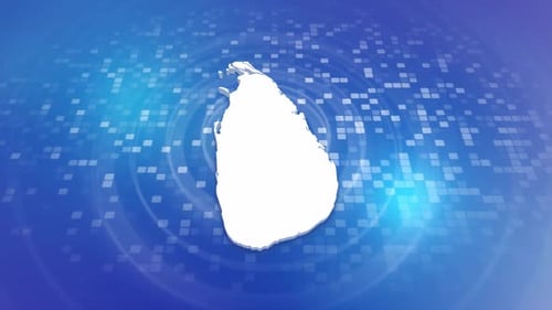 3D Sri Lanka Map Outline Reveal on Digital Background
