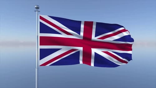 United Kingdom Flag Waving in Realistic 3D Animation