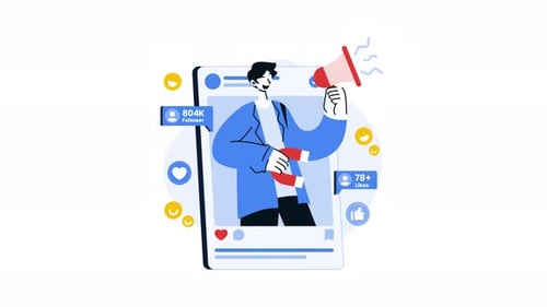 Social Media Marketing Post with Follower Growth Animation