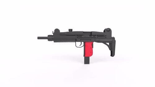 Uzi weapon 3d object rotating loop