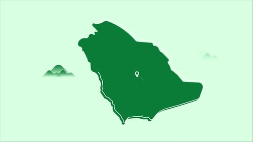 Animated Saudi Arabia Map with Connecting Location Pins
