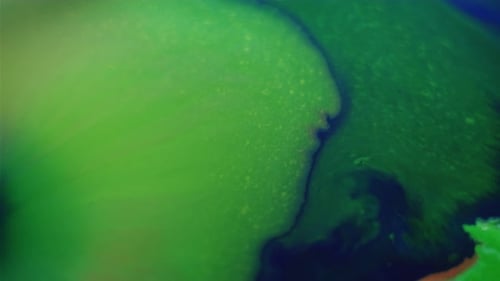 Abstract Flowing Colors in Green, Blue, and Yellow