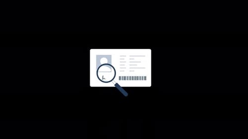 Animated Flat Design ID Card Verification Scan