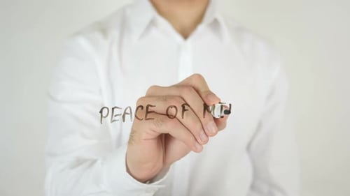 Peace Of Mind Concept Written On Transparent Surface