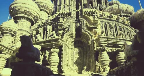 Complex Stone Design with Intricate Carvings and Artistry