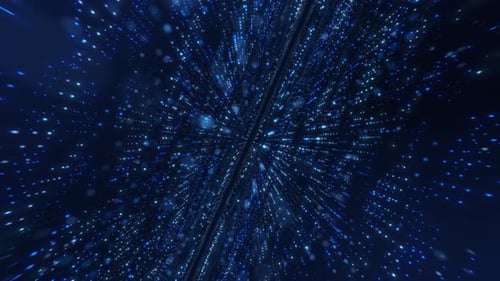 Futuristic Blue Particle Flow Background Loop