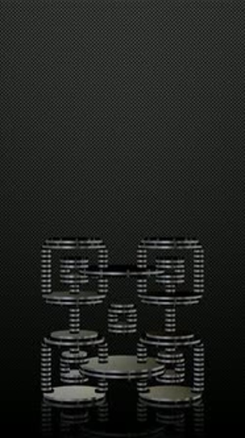 Vertical Background, Black and Silver Figure, Unique Design, 3D Render, Exclusive, Shape, Mirror