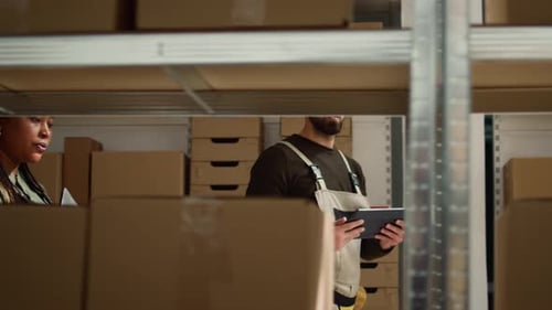 Workers Prepare Warehouse Delivery Order