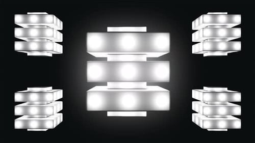 Broadcast Floating Spinning Blinking Hi-Tech Illuminated Compressed Cubes 04