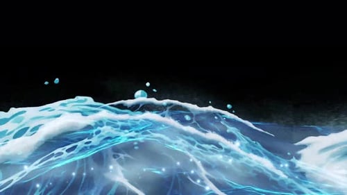 Stylized Fluid Blue Water Waves Background