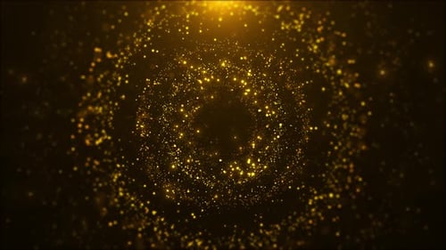 Golden Glittering Particles Abstract Loop Background