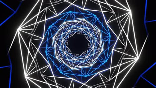Weißer und blauer neonfarbener Hintergrund mit gerasterten Linien Vj Loopin in 4K