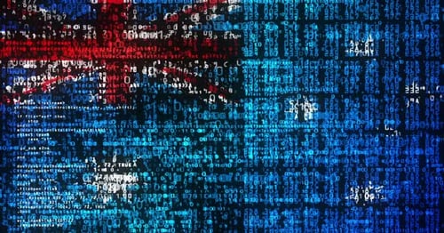 Fiji Flag Reveal with Digital Code Animation