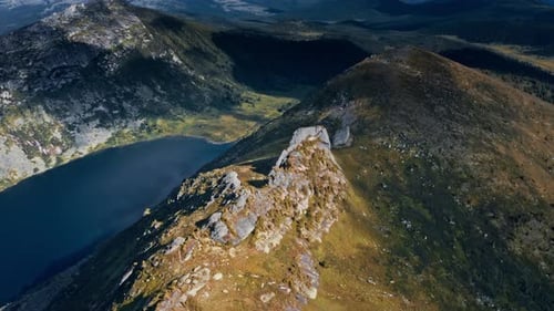 Aerial View of a Mountain Range