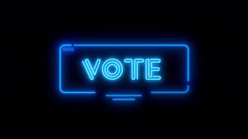 Vote Title Neon Sign Text Alpha Channel Loopable