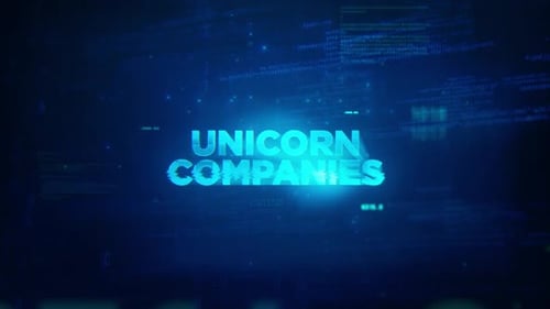 Unicorn Companies Concept Technology Futuristischer Datenhintergrund V02