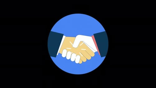 Modern Handshake Agreement Icon Animation