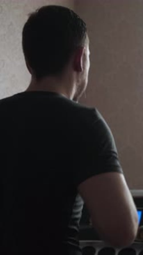 Man Exercising on Treadmill for Fitness and Health