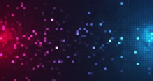 Abstract digital background with glowing pink and blue neon lights, futuristic hi-tech concept