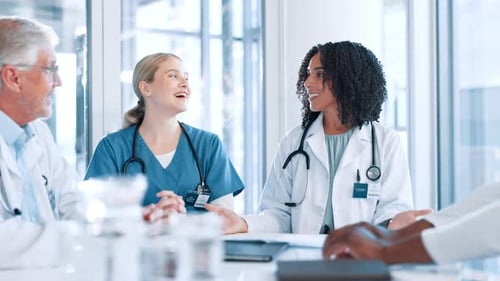 Medical Team Collaboration in Modern Workplace Setting