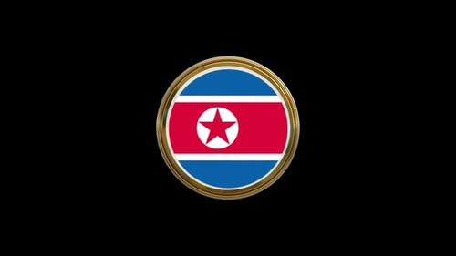 Animación circular con el icono del círculo de la bandera de Corea del Norte