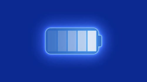 Minimalist Blue Battery Charging Indicator Animation