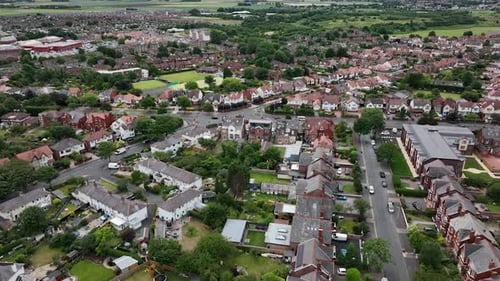 Aerial cityscape of Southport Britain