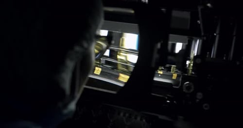 Pharmaceutical production line at pharma factory.