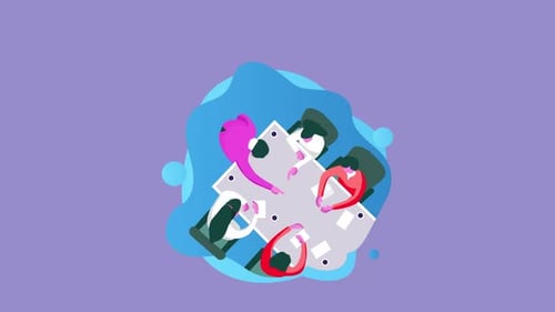 Flat Design Animation of Collaborative Team Meeting