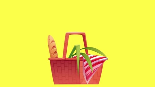 Animación de cesta de picnic