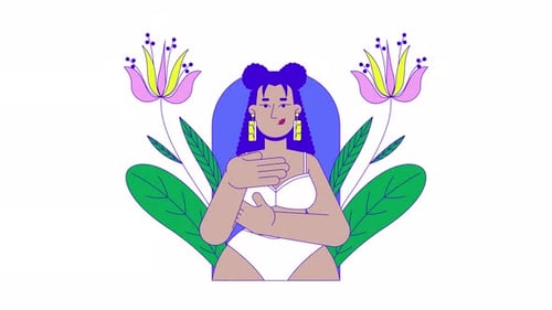 Breast cancer self examination 2D animation
