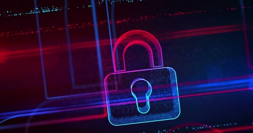 Padlock cyber security symbol loop seamlees tunnel